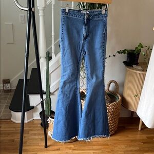 Free People We the Free Float On Jeans Medium Blue High-Rise Flare